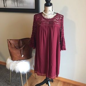 Luxology maroon dress